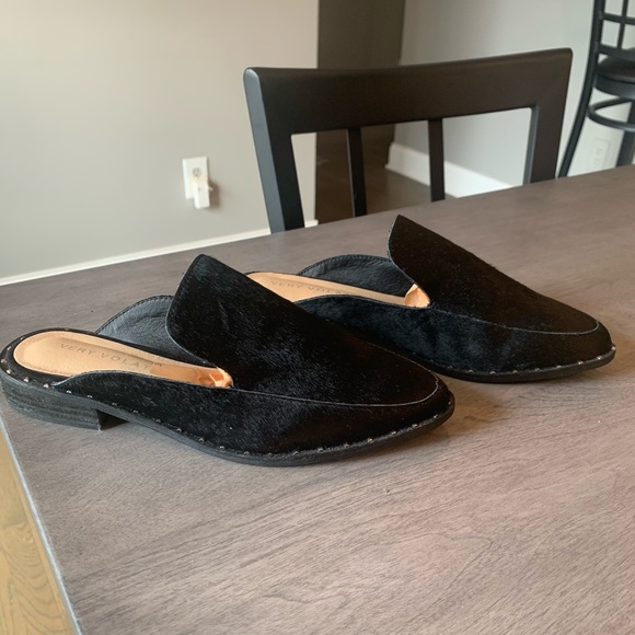 NWOT Black Calf Hair mules with silver stud detail. Sz 7.5 - Picture 5 of 15